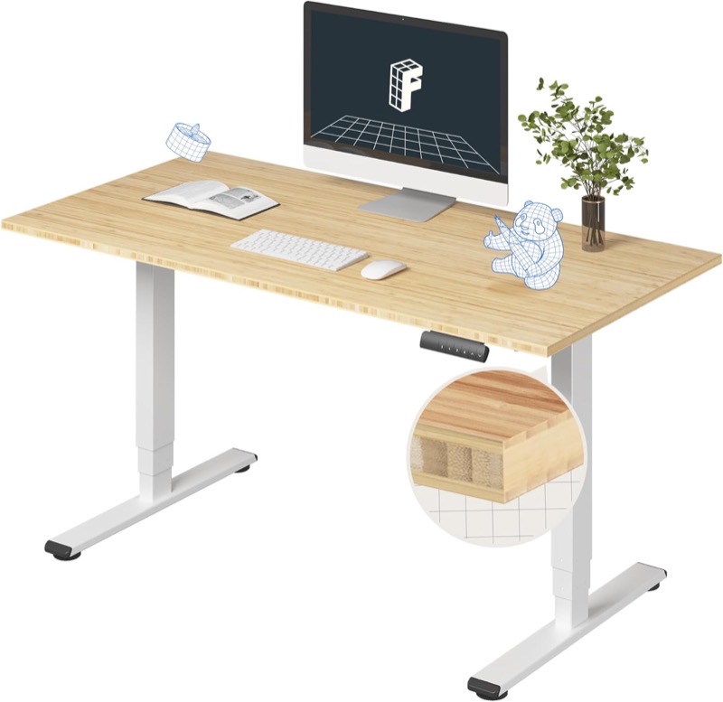 FlexiSpot E7 Pro standing desk with bamboo top