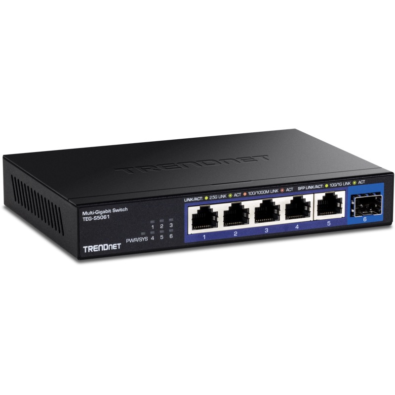 TRENDnet TEG-S5061 6-port 2.5G switch with 10G SFP+