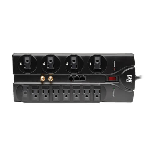 Tripp Lite TLP1208SAT 12-outlet surge protector with coaxial and ethernet ports