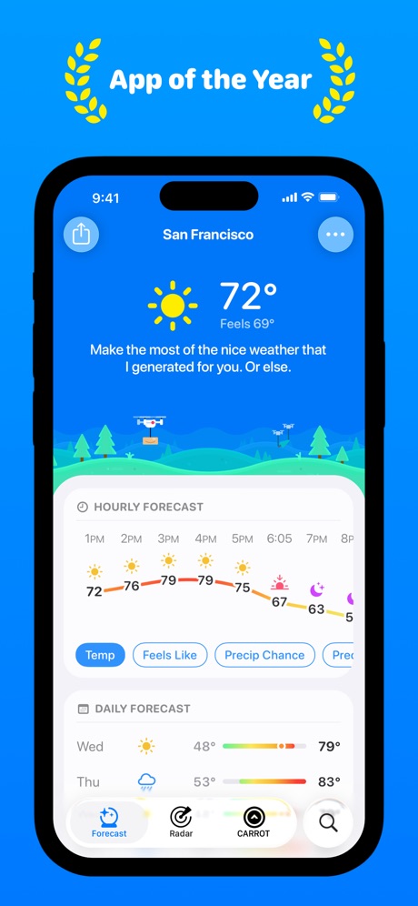 CARROT Weather screenshot 1